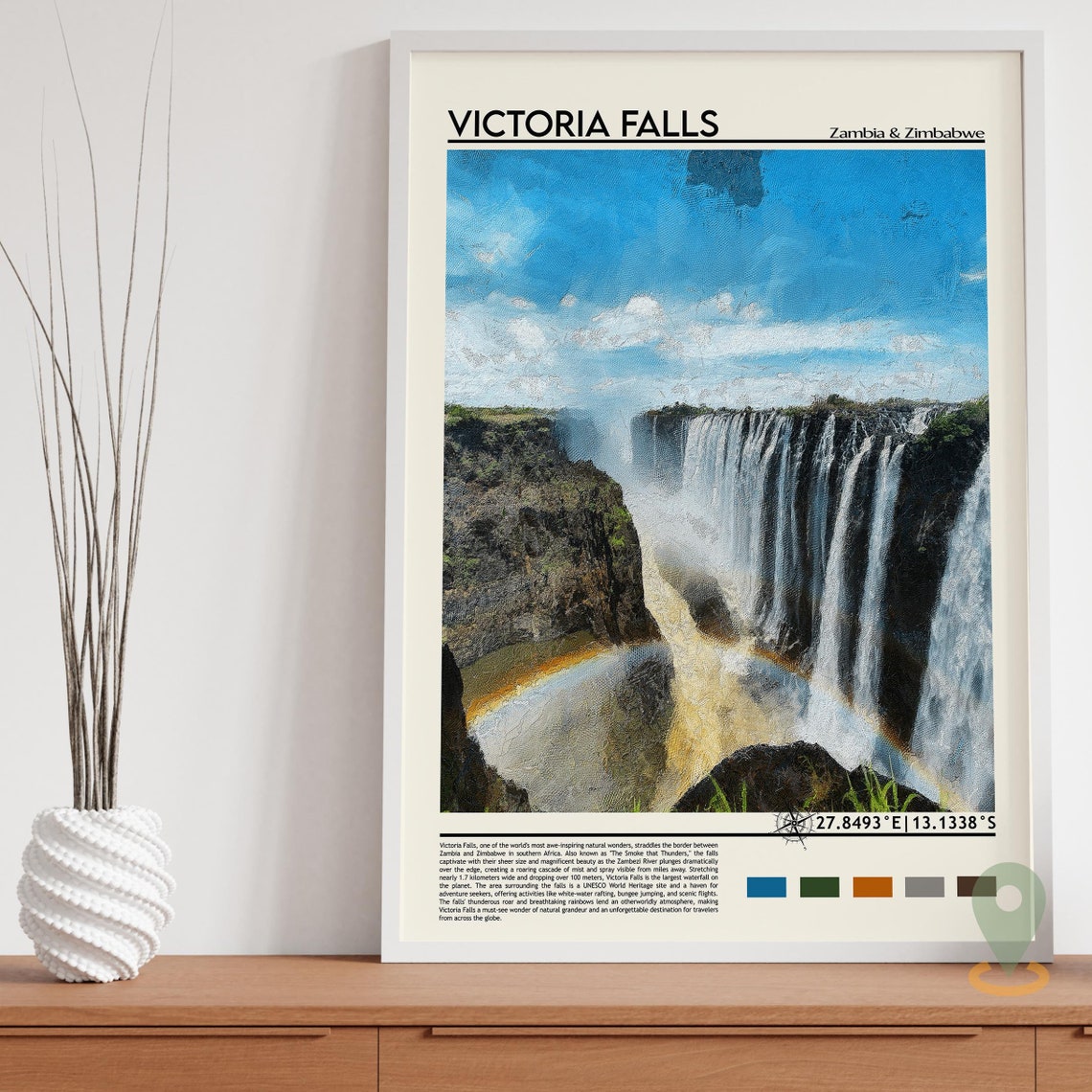 Victoria Falls Print Victoria Falls Poster Victoria Falls Wall Art Victoria Falls Travel Print Victoria Falls Art Print Victoria Falls - Image 5