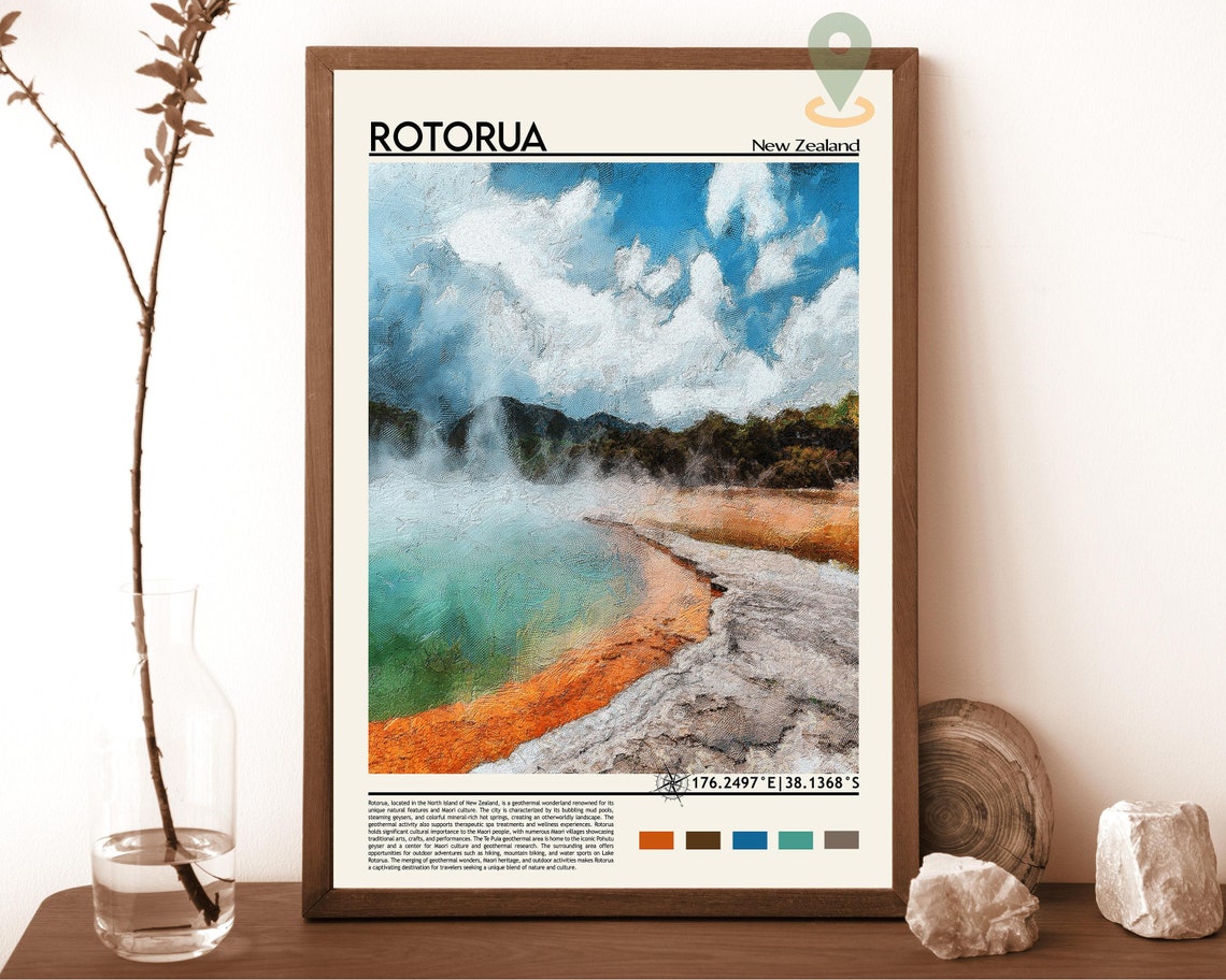 Rotorua Print Rotorua Poster Rotorua Wall Art Rotorua Travel Print Rotorua Art Print Rotorua Artwork Rotorua Photo New Zealand Print