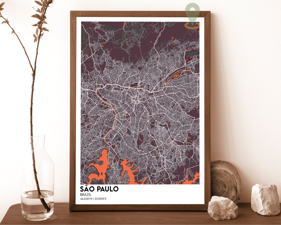 Sao Paulo Map Sao Paulo Map Print Sao Paulo City Map Sao Paulo Wall Art Sao Paulo Poster Sao Paulo City Photo Sao Paulo Brazil Poster - Image 4