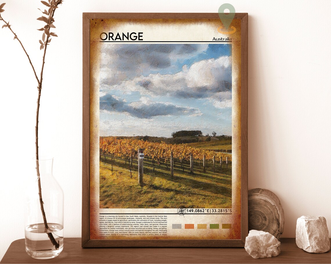 Orange Print Orange Poster Orange Wall Art Orange Travel Orange Art Print Orange Artwork Orange Photo New South Wales Australia Art - Image 6