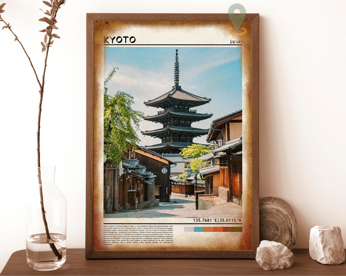 Kyoto Japan Five Story Pagoda Old Street Scenic Travel Poster - Image 6