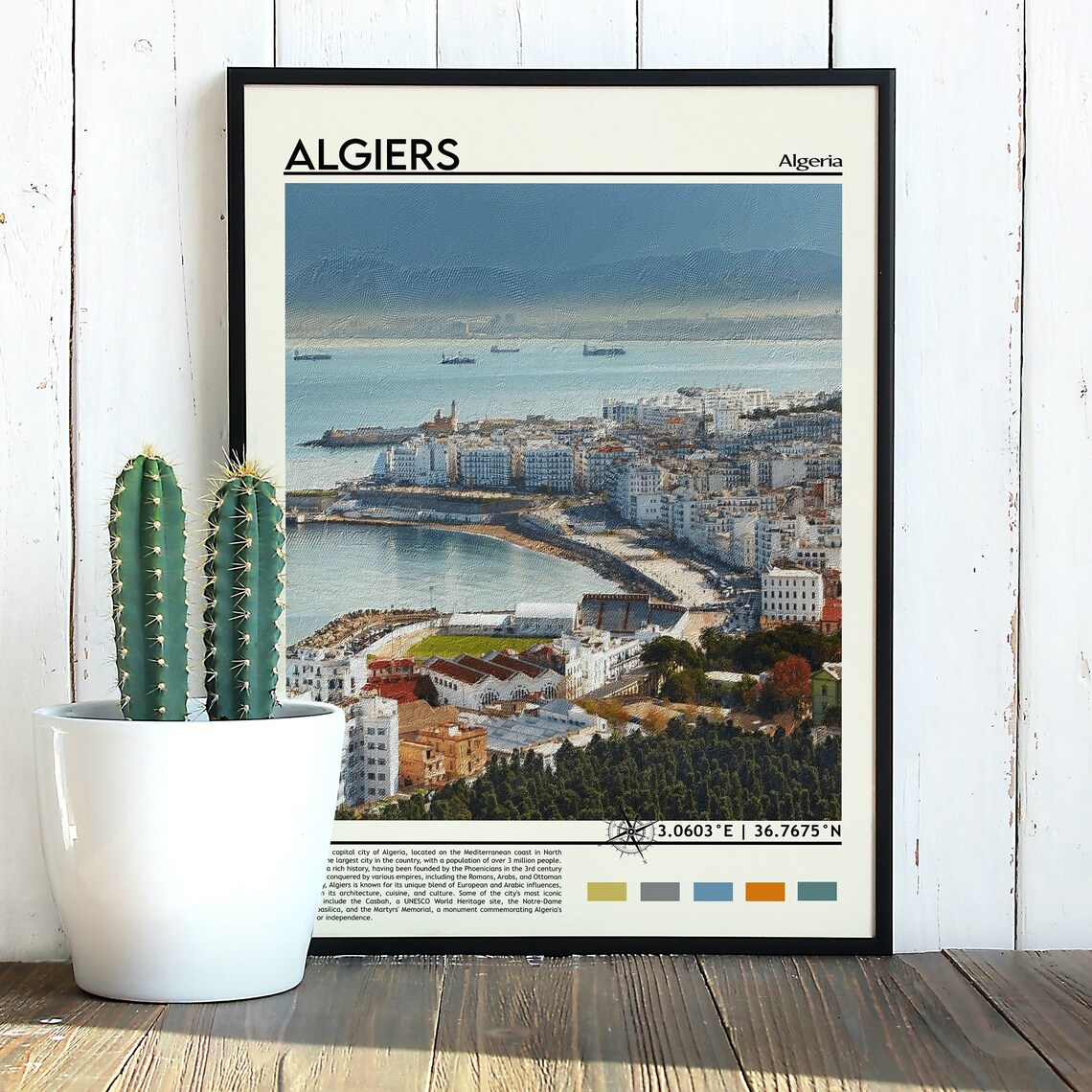 Algiers Algeria White City Bay Coastline Aerial Mediterranean Poster - Image 5