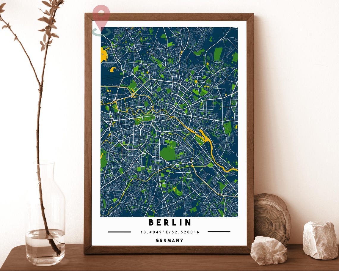 Berlin Germany City Street Map Black White Poster Wall Decor - Image 5