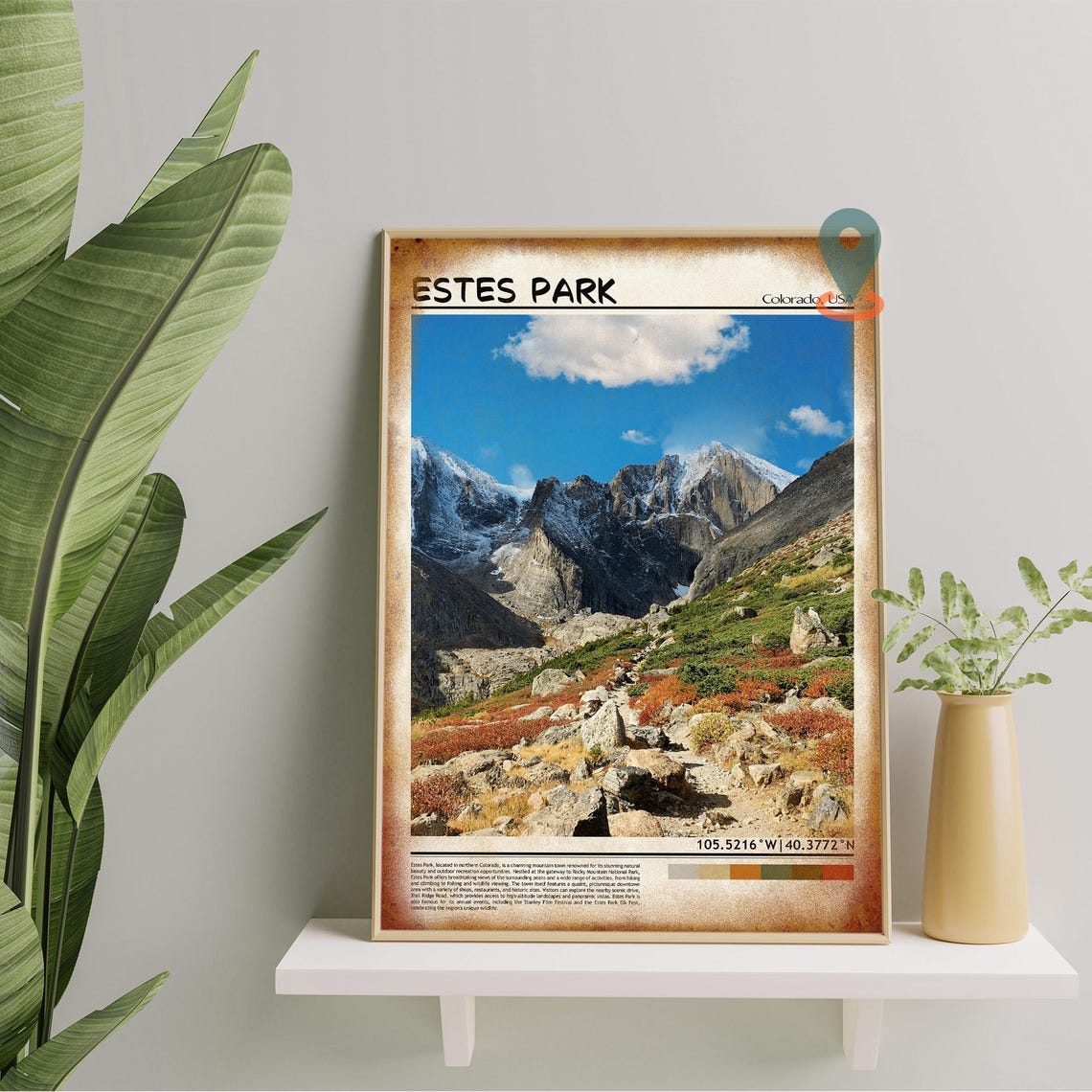 Estes Park Colorado Snowy Rocky Mountain Peaks Travel Poster - Image 5