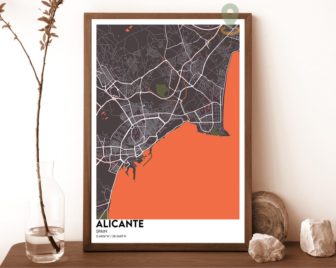 Alicante Map Alicante Map Print Alicante Personalized Map Art Alicante Wall Art Alicante Travel Poster Alicante Spain Alicante Poster - Image 4