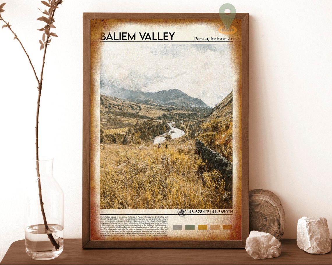 Baliem Valley Print Baliem Valley Poster Baliem Valley Wall Art Baliem Valley Travel Baliem Valley Art Print Indonesia Print - Image 6