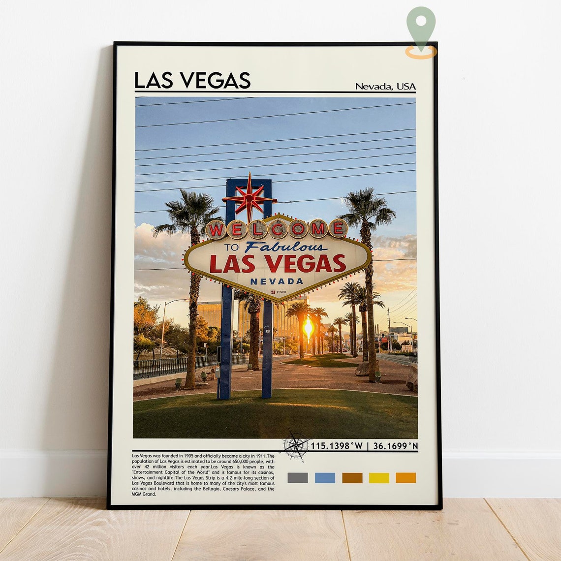 Las Vegas Print Las Vegas Poster Las Vegas Wall Art Las Vegas Travel Las Vegas Art Print Las Vegas Artwork Las Vegas Nevada Print - Image 2