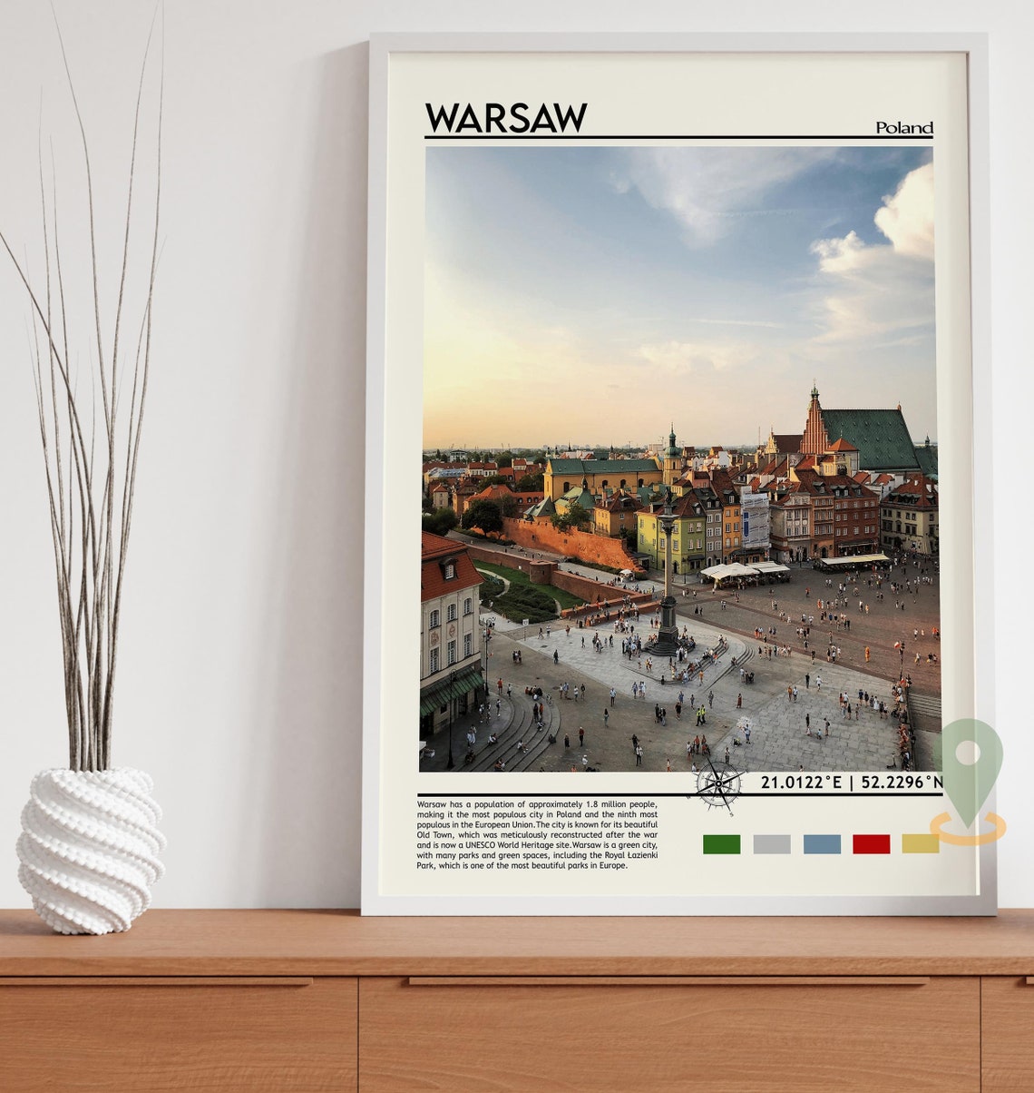 Warsaw Print Warsaw Poster Warsaw Wall Art Warsaw Travel Warsaw Artwork Warsaw Artwork Warsaw City Warsaw Painting Warsaw Poland Art - Image 3