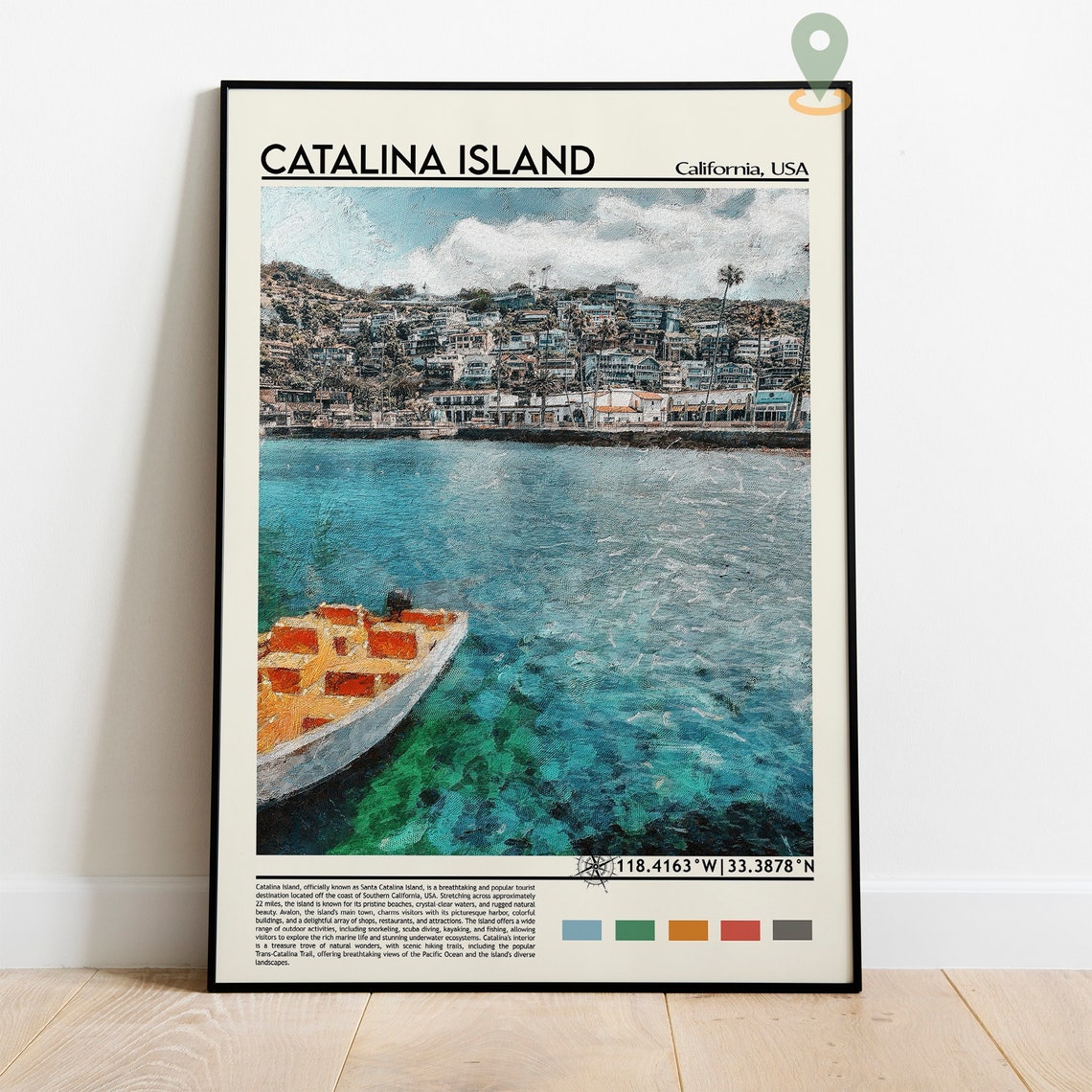 Santa Catalina Island Travel Poster Santa Catalina Island Wall Art Santa Catalina Poster Print Santa Catalina Photo Santa Catalina Decor - Image 2
