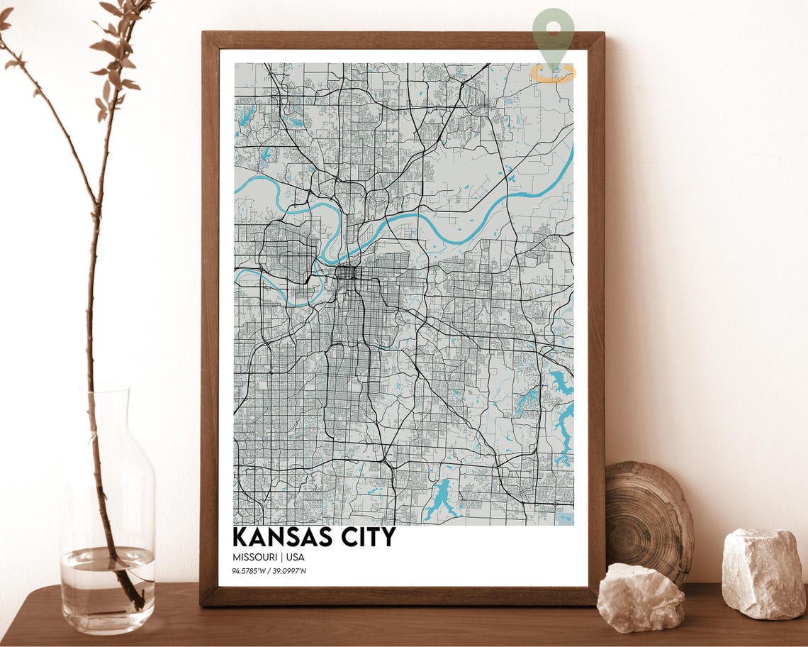 Kansas City Map Kansas City Map Print Kansas City Wall Art Kansas City Travel Poster Kansas City Poster Kansas City Photo Kansas City - Image 6