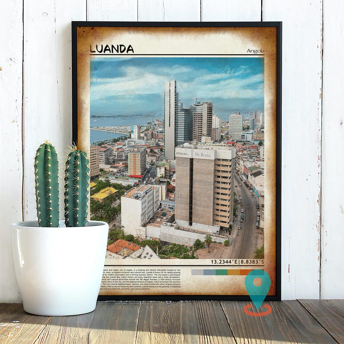 Luanda Angola Bay City Skyline Modern African Cityscape Poster - Image 3