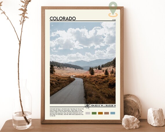 Colorado USA Rocky Mountain Road Scenic Drive Landscape Poster