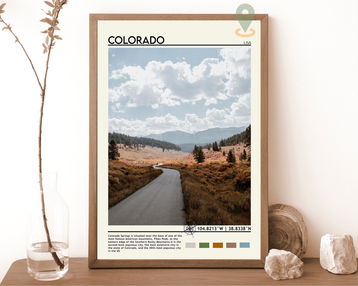 Colorado USA Rocky Mountain Road Scenic Drive Landscape Poster