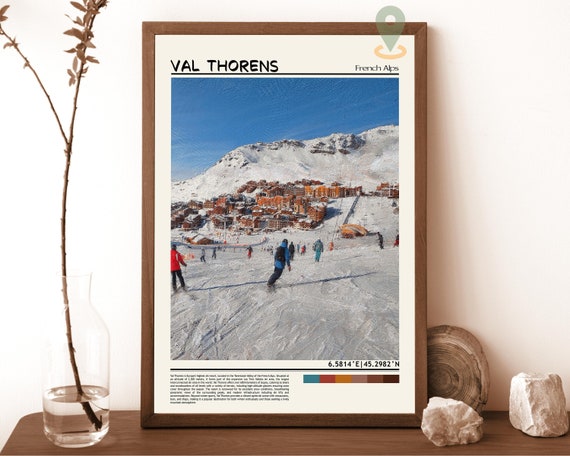 Val Thorens Travel Print Val Thorens Ski Resort Wall Art Val Thorens Ski Resort Decor Val Thorens Ski Resort Artwork