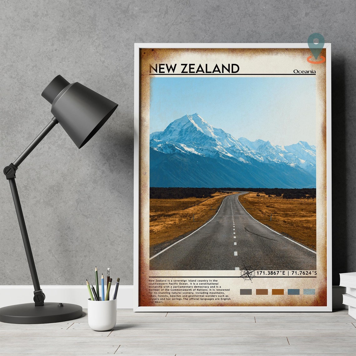 New Zealand Print Vintage Poster New Zealand Art New Zealand Poster New Zealand Photo New Zealand Poster Print Auckland Poster - Image 5