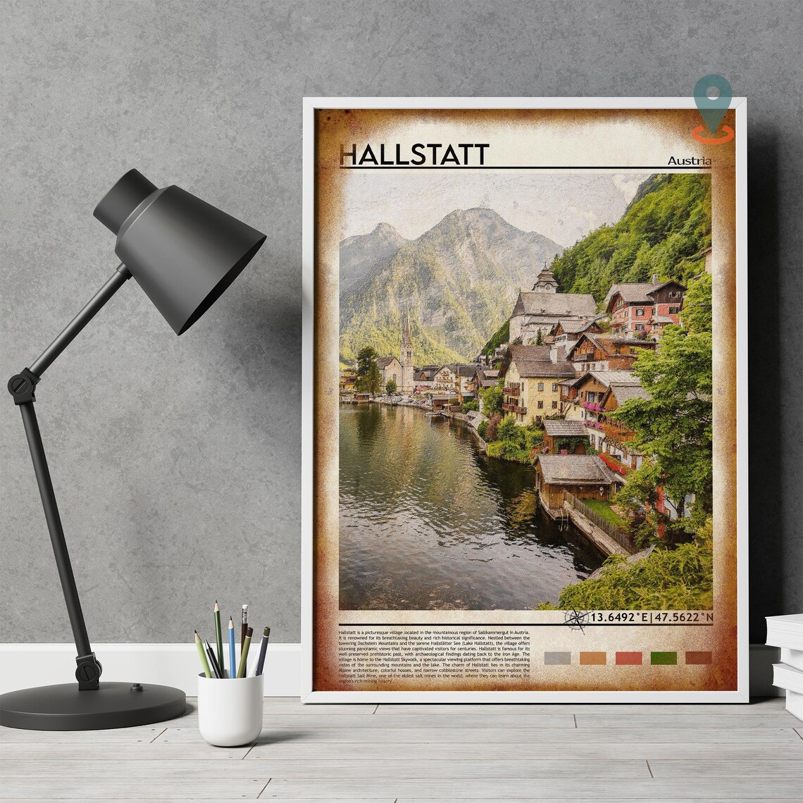 Hallstatt Austria Lakeside Village Alpine Travel Photo Poster - Image 4