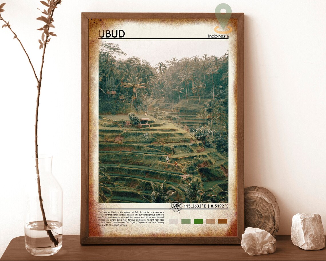 Ubud Bali Indonesia Terraced Rice Paddies Travel Photo Poster - Image 6