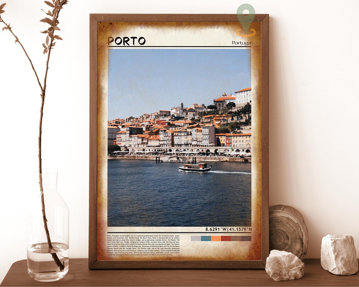 Porto Portugal Douro River Waterfront Colorful Houses Photo Poster - Image 6