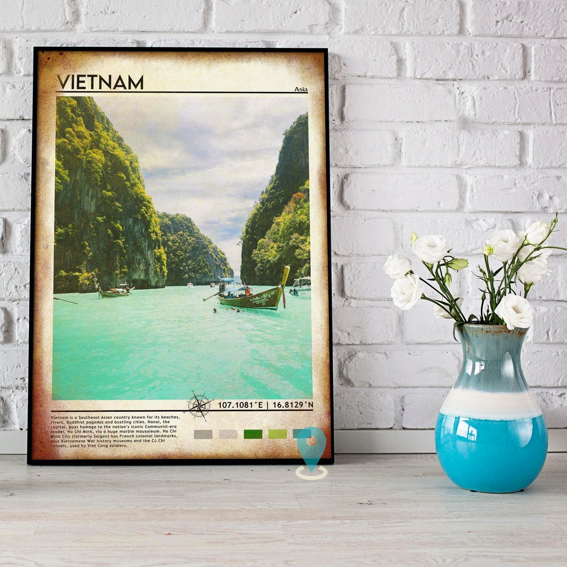 Vietnam Print Vintage Poster Vietnam Wall Art Vietnam Poster Vietnam Photo Vietnam Poster Print Vietnam Wall Deco Hanoi Poster - Image 5
