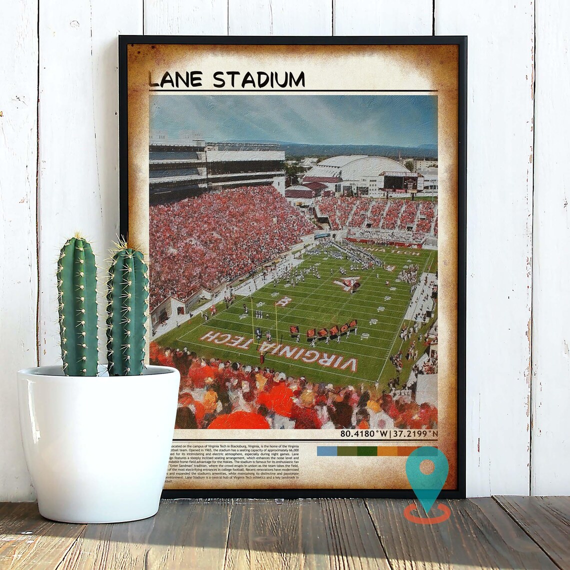 Lane Stadium Virginia Tech Hokies College Football Game Poster - Image 2