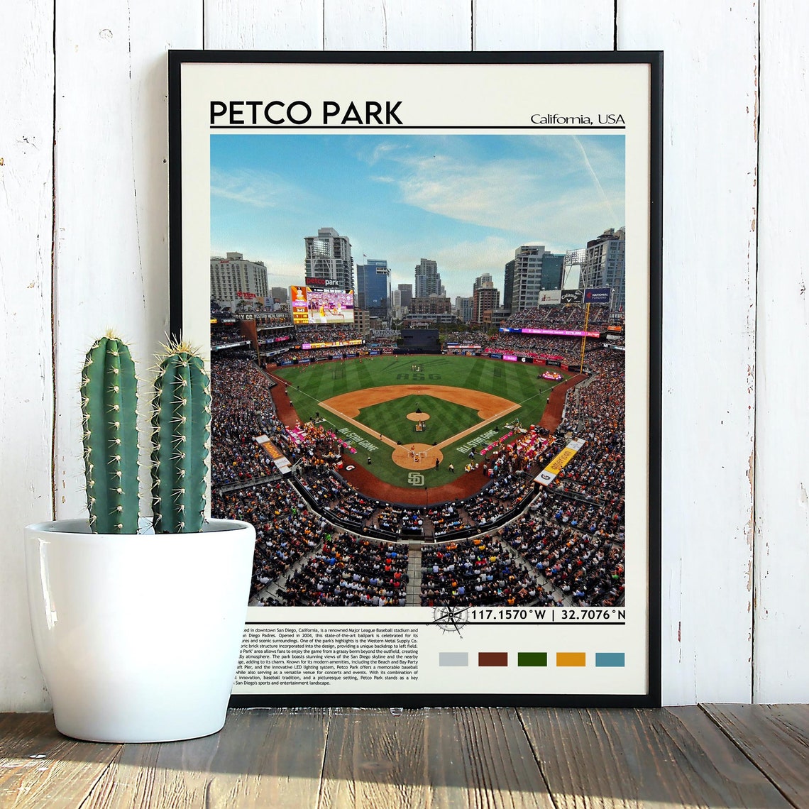 Petco Park San Diego Baseball Stadium Game Day Crowd Art Poster - Image 2