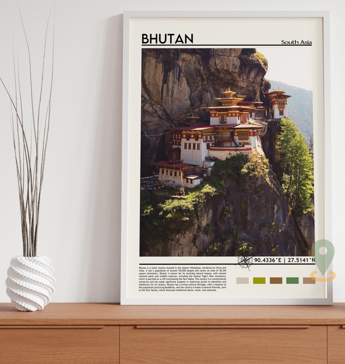 Bhutan Iconic Tigers Nest Cliff Monastery South Asia Photo Poster - Image 2