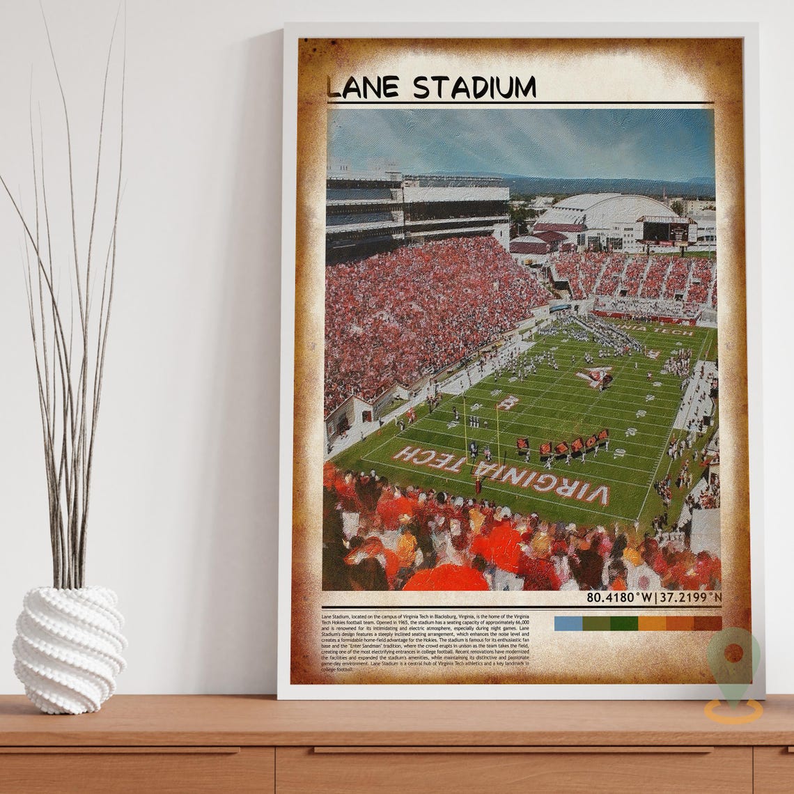 Lane Stadium Virginia Tech Hokies College Football Game Poster - Image 3