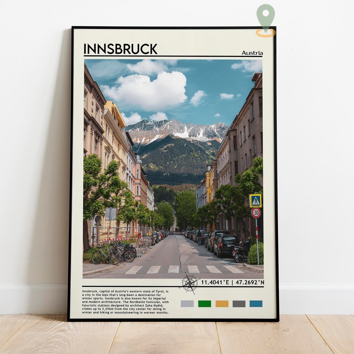 Innsbruck Print Vintage Poster Innsbruck Art Innsbruck Poster Innsbruck Photo Innsbruck Poster Print Austria Poster Innsbruck City - Image 3