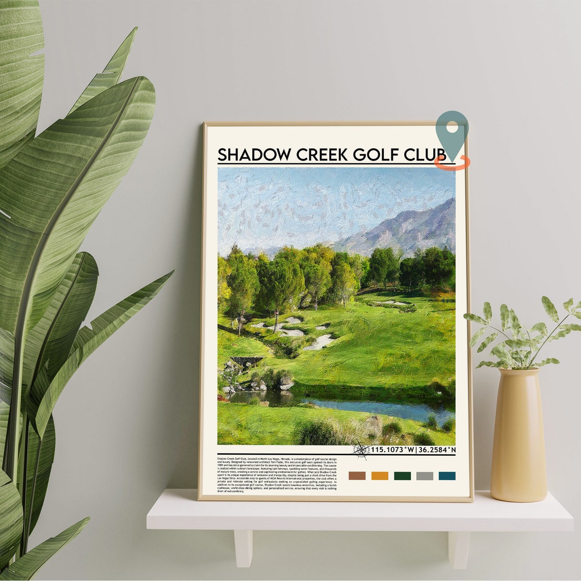 Shadow Creek Golf Club Las Vegas Fairway Painting Sports Poster - Image 5