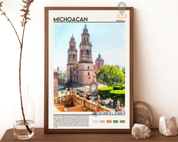 Michoacan Print Mexico Print Michoacan Poster Michoacan Wall Art Michoacan Travel Michoacan Art Print Michoacan Artwork Mexico Art