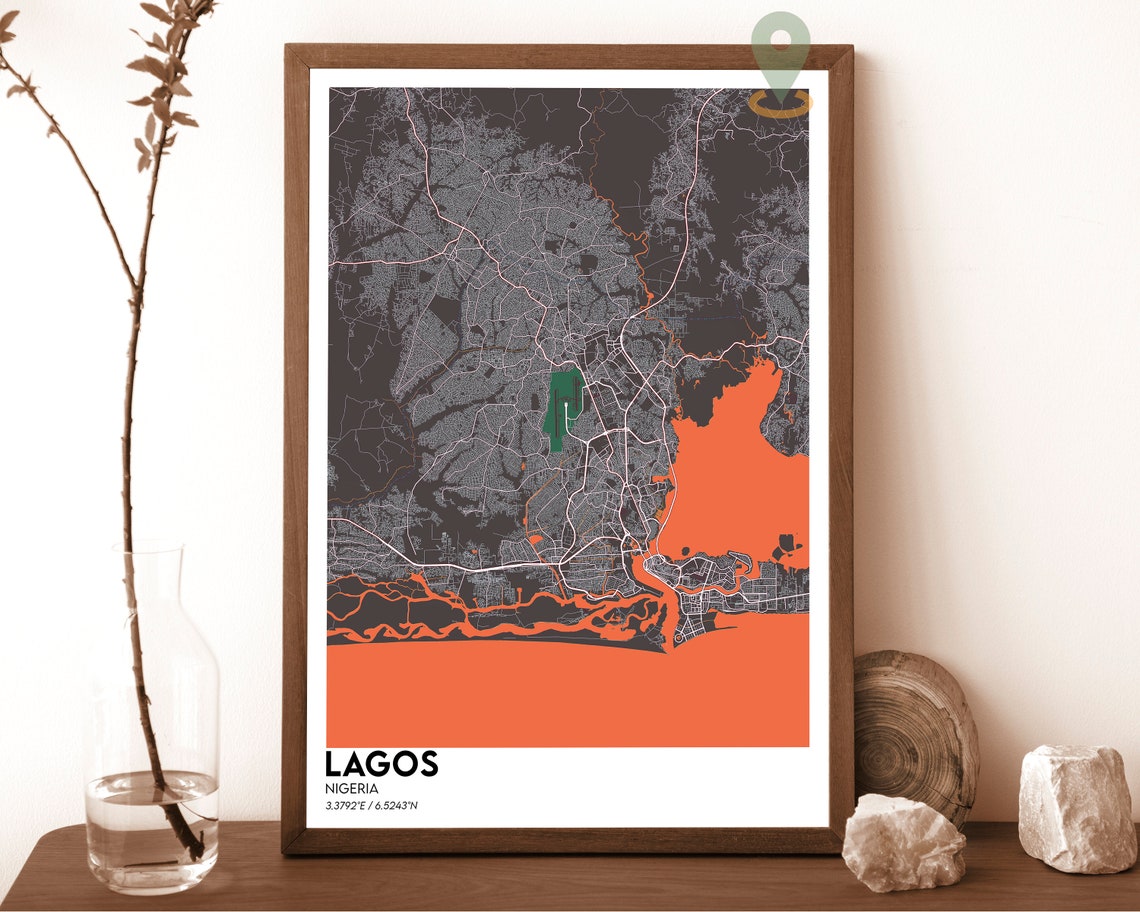 Lagos Map Lagos Map Print Lagos City Map Lagos Wall Art Lagos Travel Poster Lagos Poster Lagos Photo Lagos City Nigeria Poster - Image 5