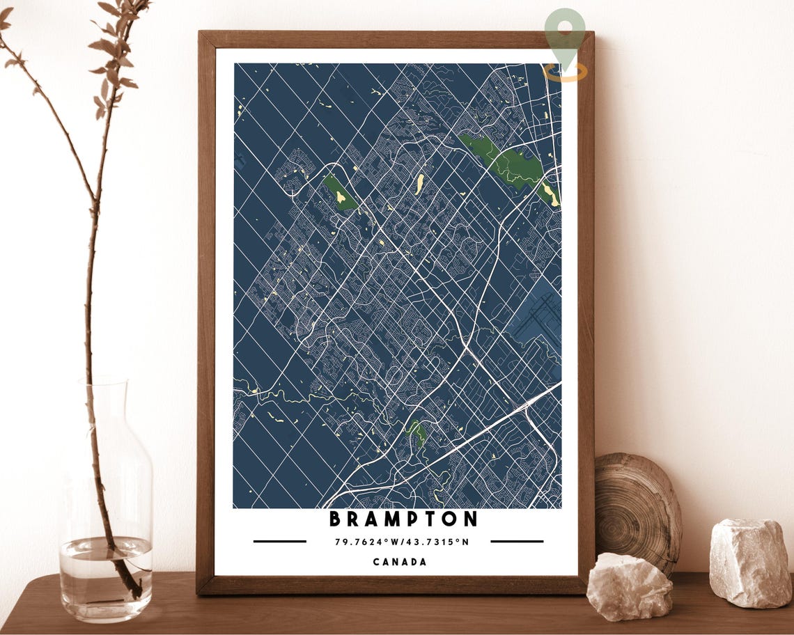 Brampton Canada City Street Map Minimalist Poster Wall Decor - Image 2