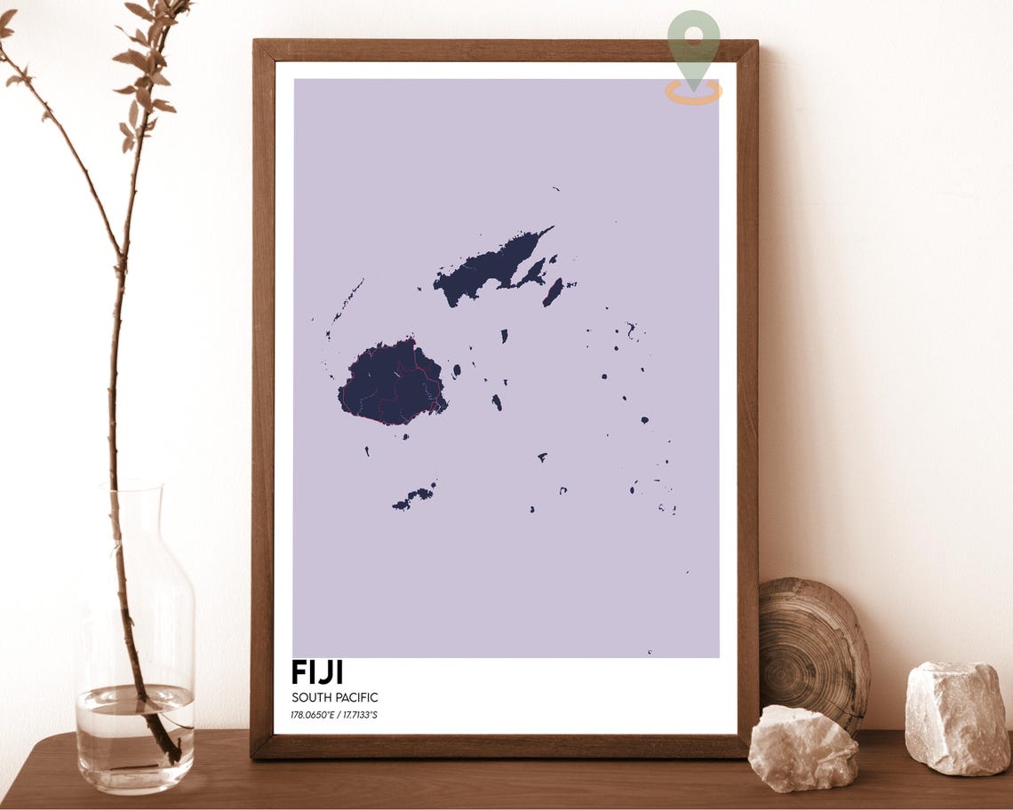 Fiji Map Fiji Map Print Fiji Wall Art Fiji Travel Poster Fiji Poster Fiji Photo Fiji City Map Fiji Island Suva Fiji Poster - Image 6