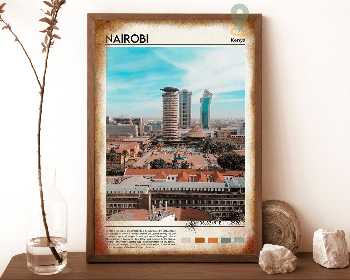 Nairobi Kenya Skyline City Photo Urban Downtown Travel Poster - Image 6
