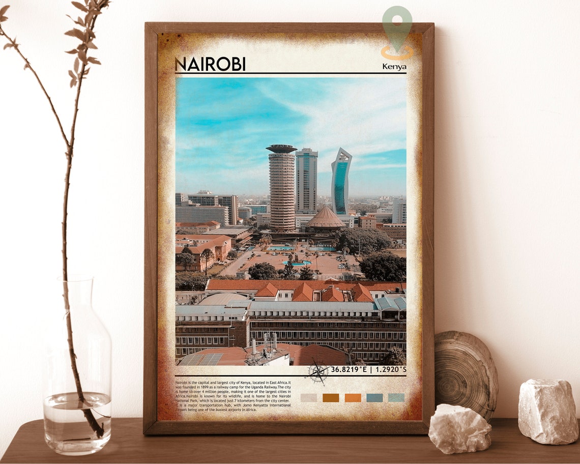 Nairobi Print Vintage Poster Nairobi Wall Art Nairobi Poster Nairobi Photo Nairobi Poster Print Kenya Poster Nairobi City - Image 6