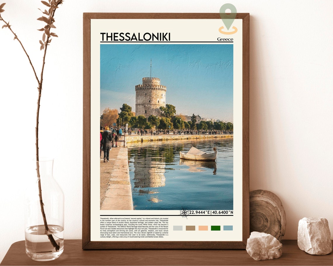 Thessaloniki Travel Print Thessaloniki Poster Greece Travel Print Greek Print Black And White Travel Poster Travel Art Travel Gift