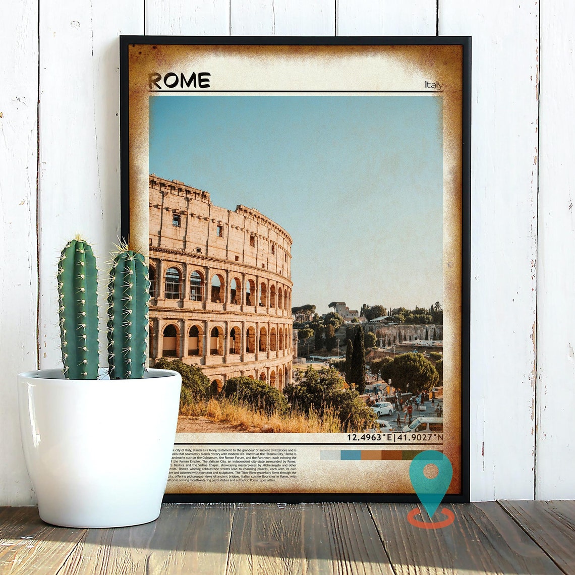 Rome Italy Colosseum Ancient Amphitheater Golden Hour Poster - Image 2