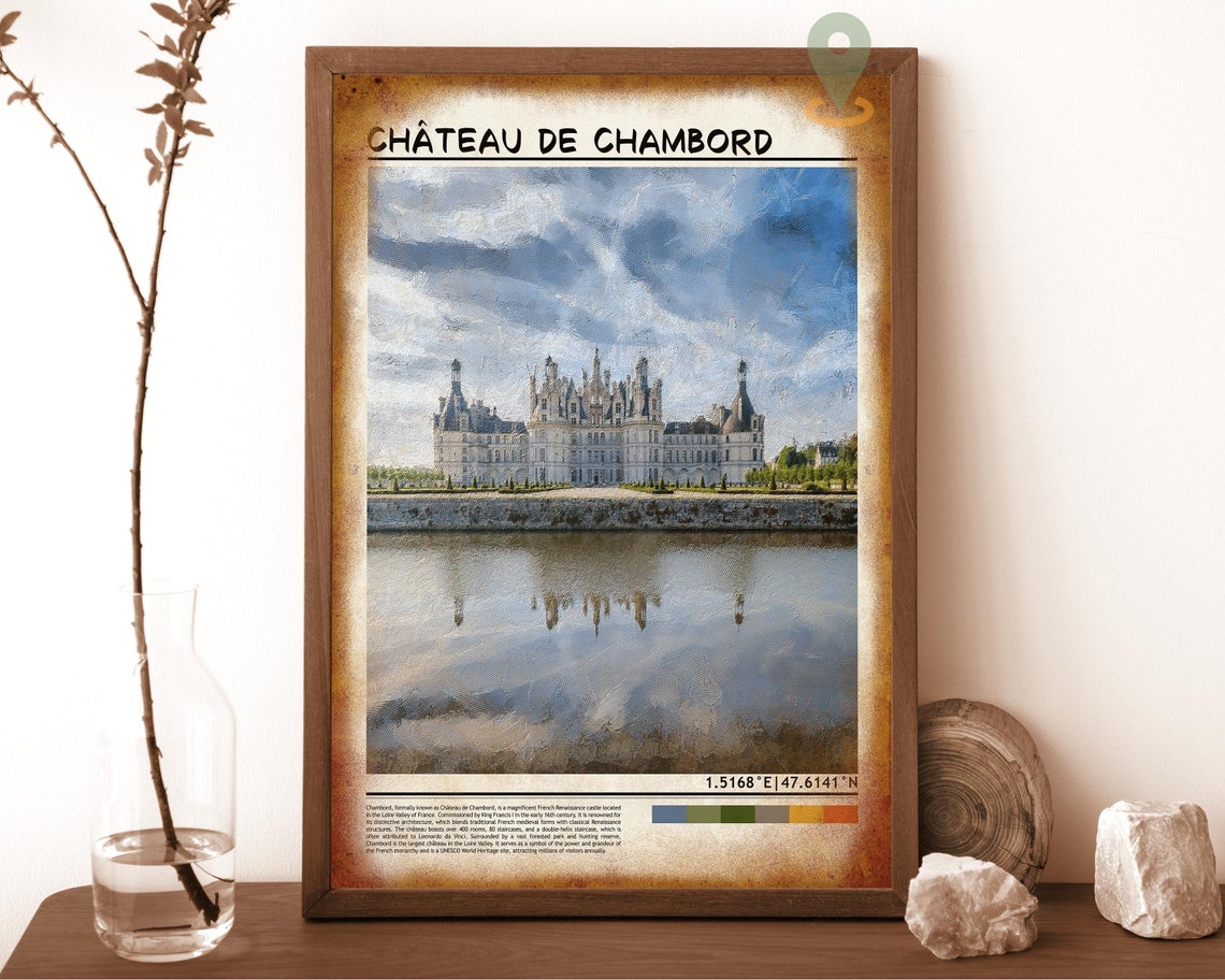 Chateau de Chambord France Renaissance Castle Reflection Photo Poster - Image 6