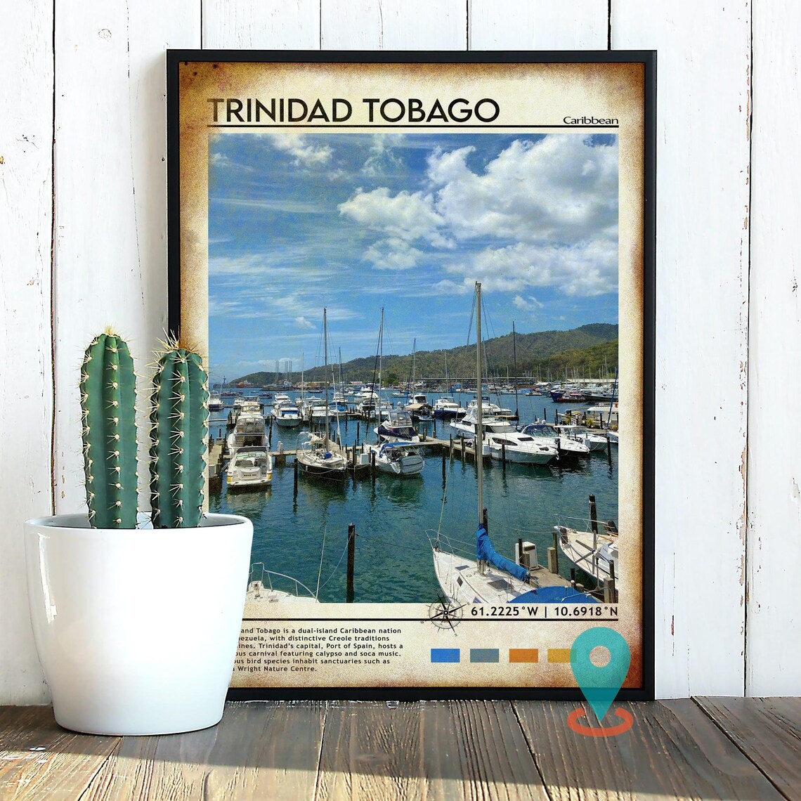 Trinidad Tobago Caribbean Marina Sailboat Harbor Photo Poster - Image 4