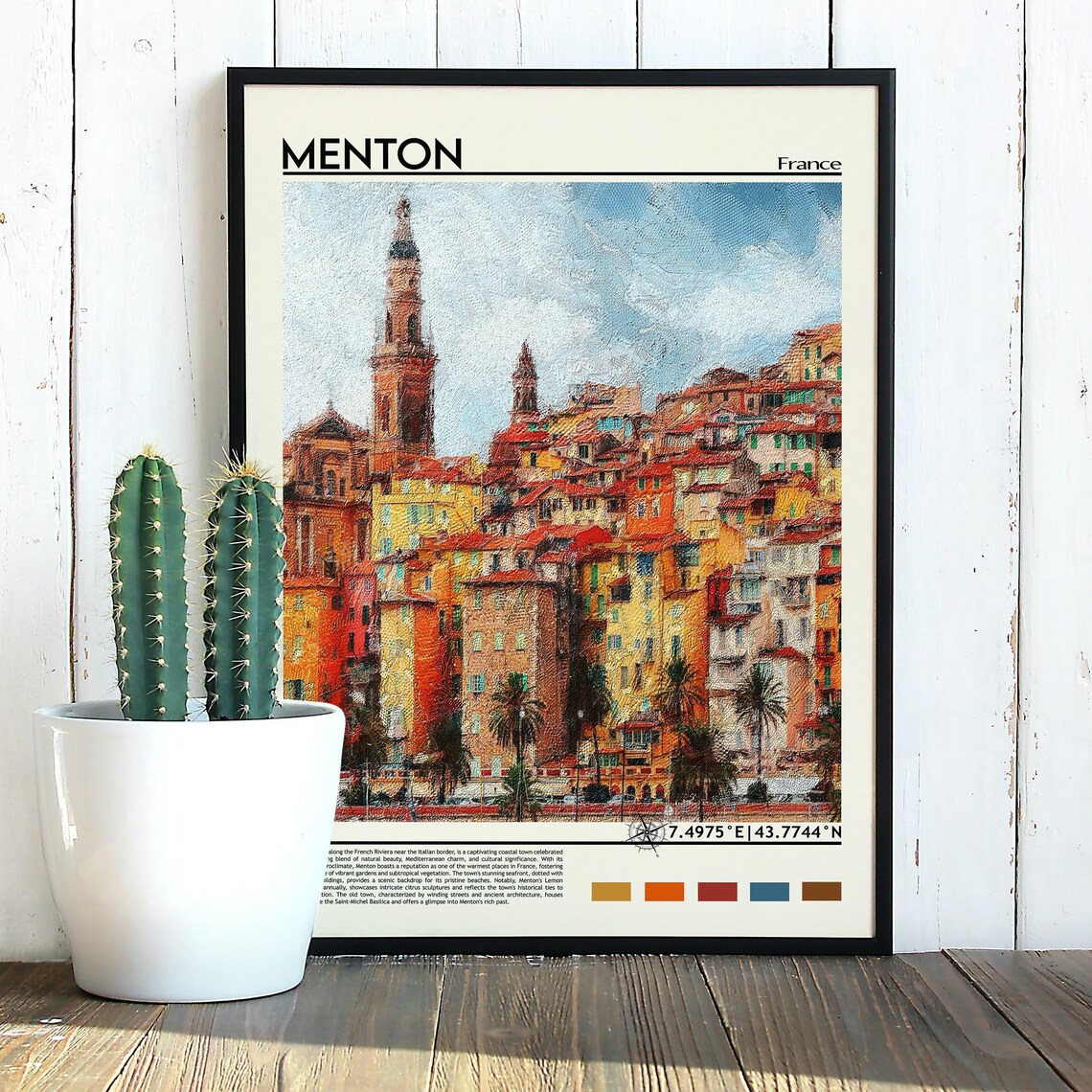 Menton Print Menton Poster Menton Wall Art Menton Travel Print Menton Art Print Menton Artwork Menton Photo France Travel Print - Image 3