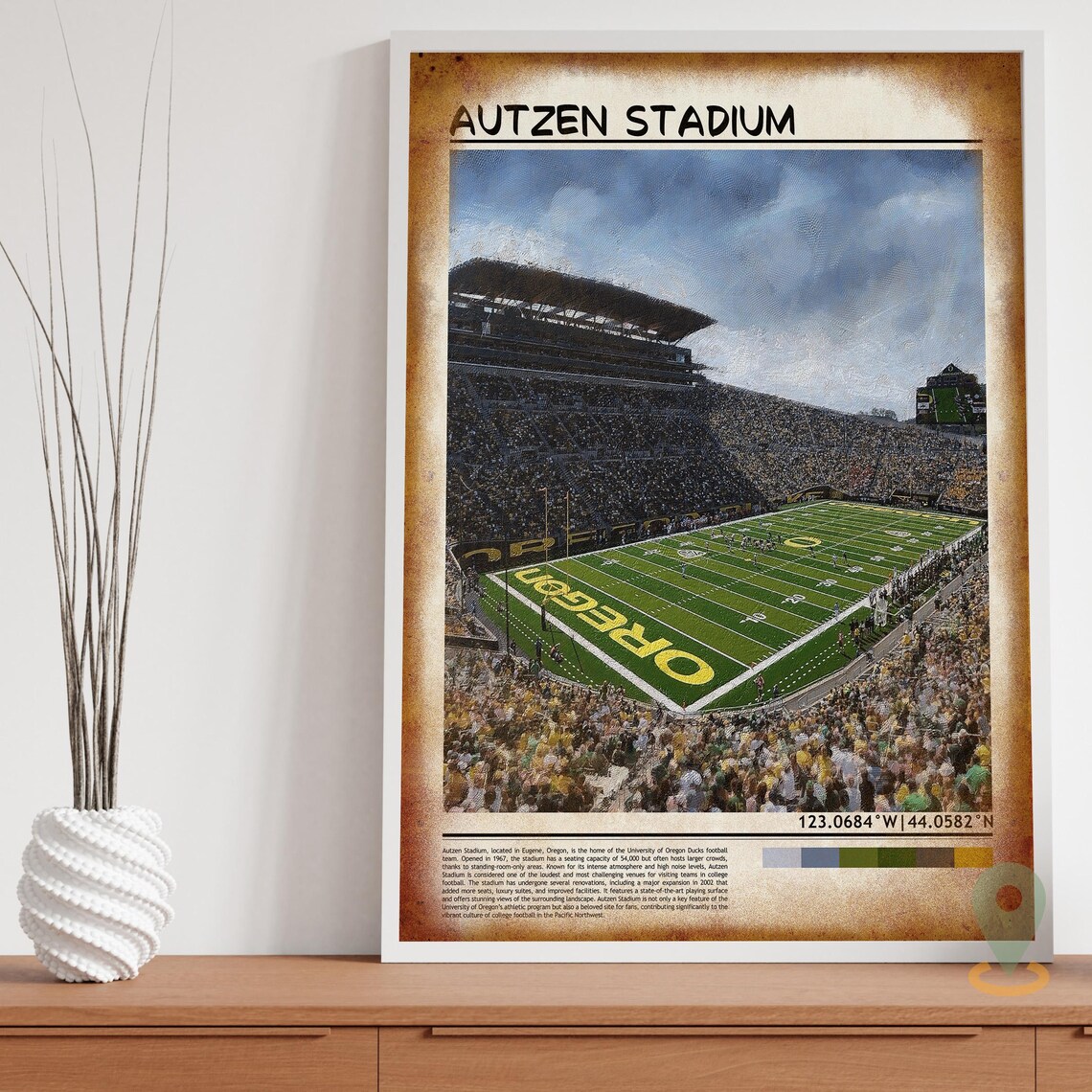 Autzen Stadium Oregon Football Game Day Packed Crowd Sports Poster - Image 3