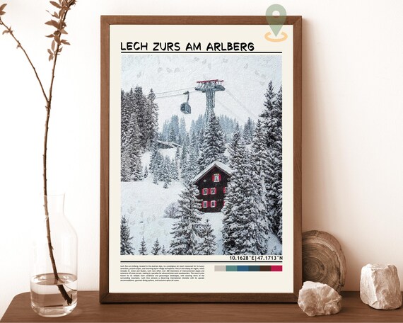 Lech Zurs am Arlberg Snowy Alpine Chalet Gondola Resort Poster