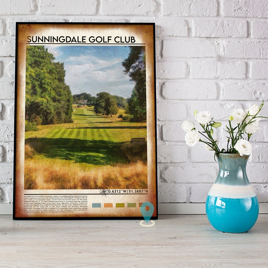 Sunningdale Golf Club England Fairway Landscape Travel Poster - Image 4