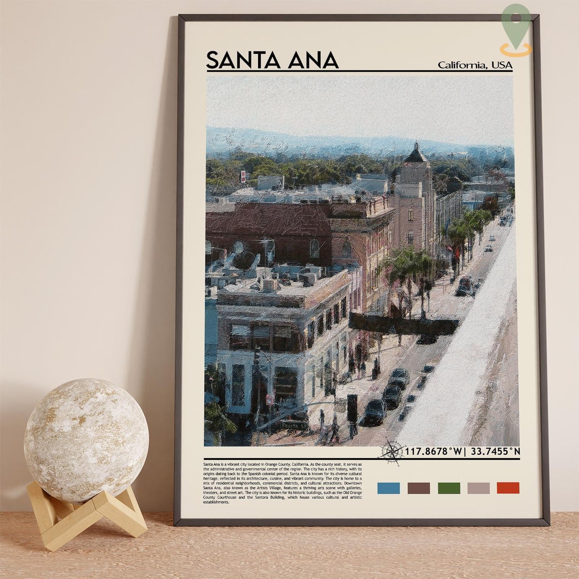 Santa Ana Print Santa Ana Poster Santa Ana Wall Art Santa Ana Travel Print Santa Ana Art Print Santa Ana Artwork California Print - Image 3