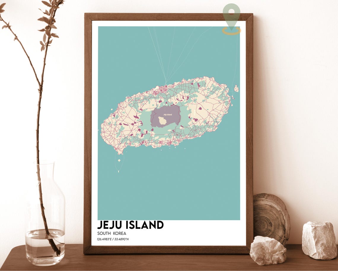 Jeju Island Map Jeju Island Map Print Jeju Island Wall Art Jeju Island Travel Poster Jeju Island Poster Jeju Island Photo Jeju Island