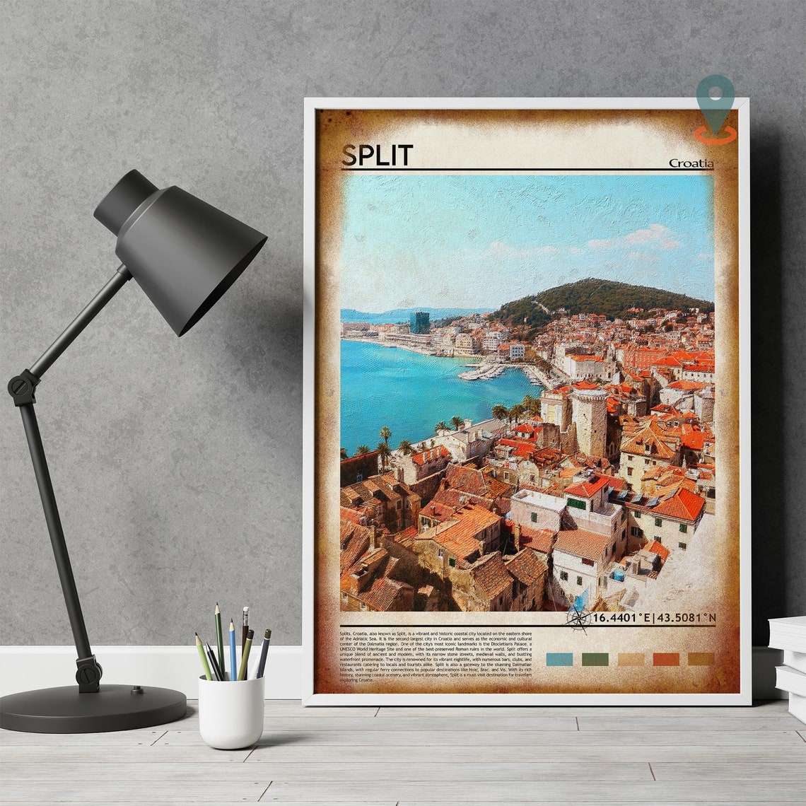 Split Croatia Old Town Harbor Red Roofs Dalmatian Coast Print - Image 5