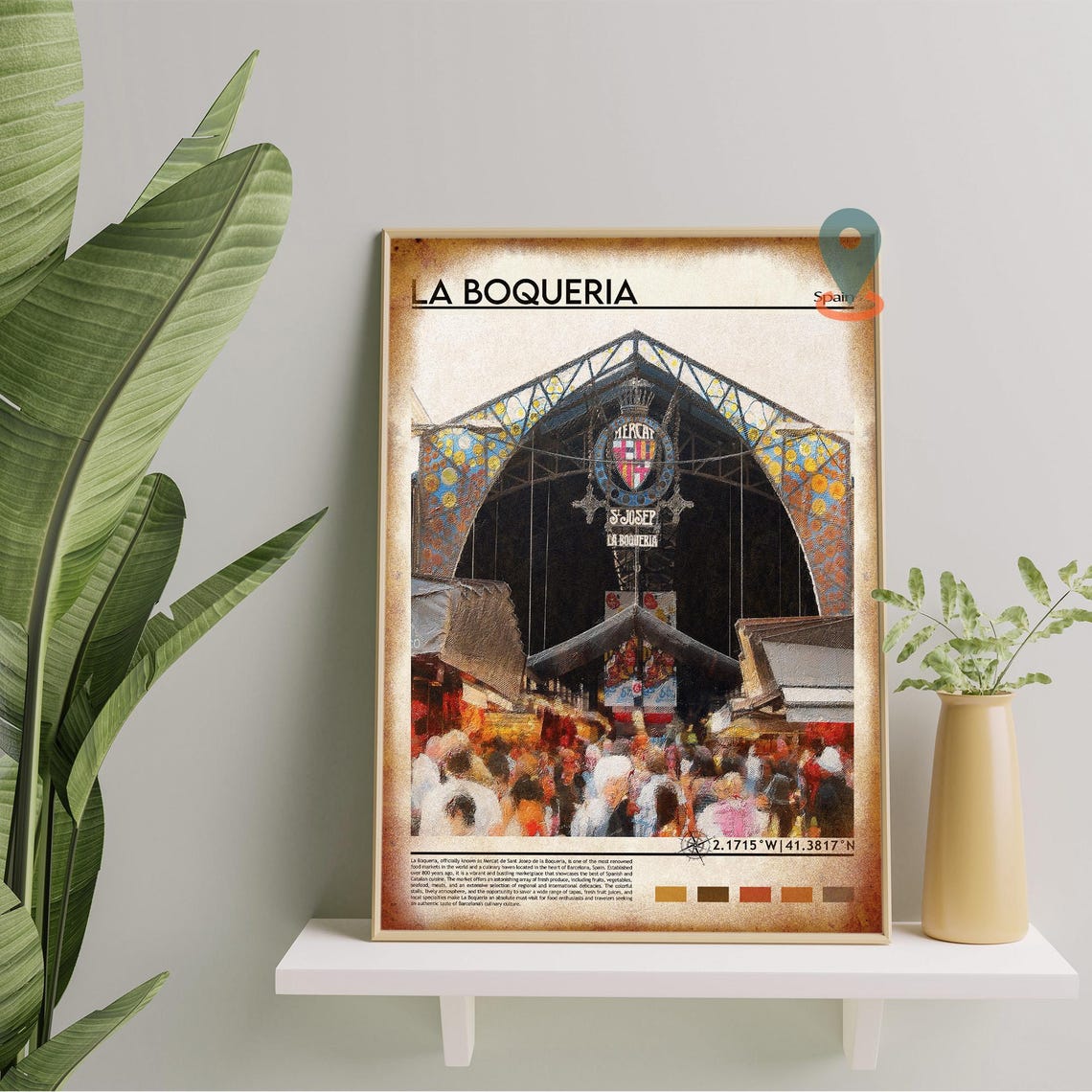 La Boqueria Barcelona Spain Iconic Market Hall Entrance Poster - Image 5