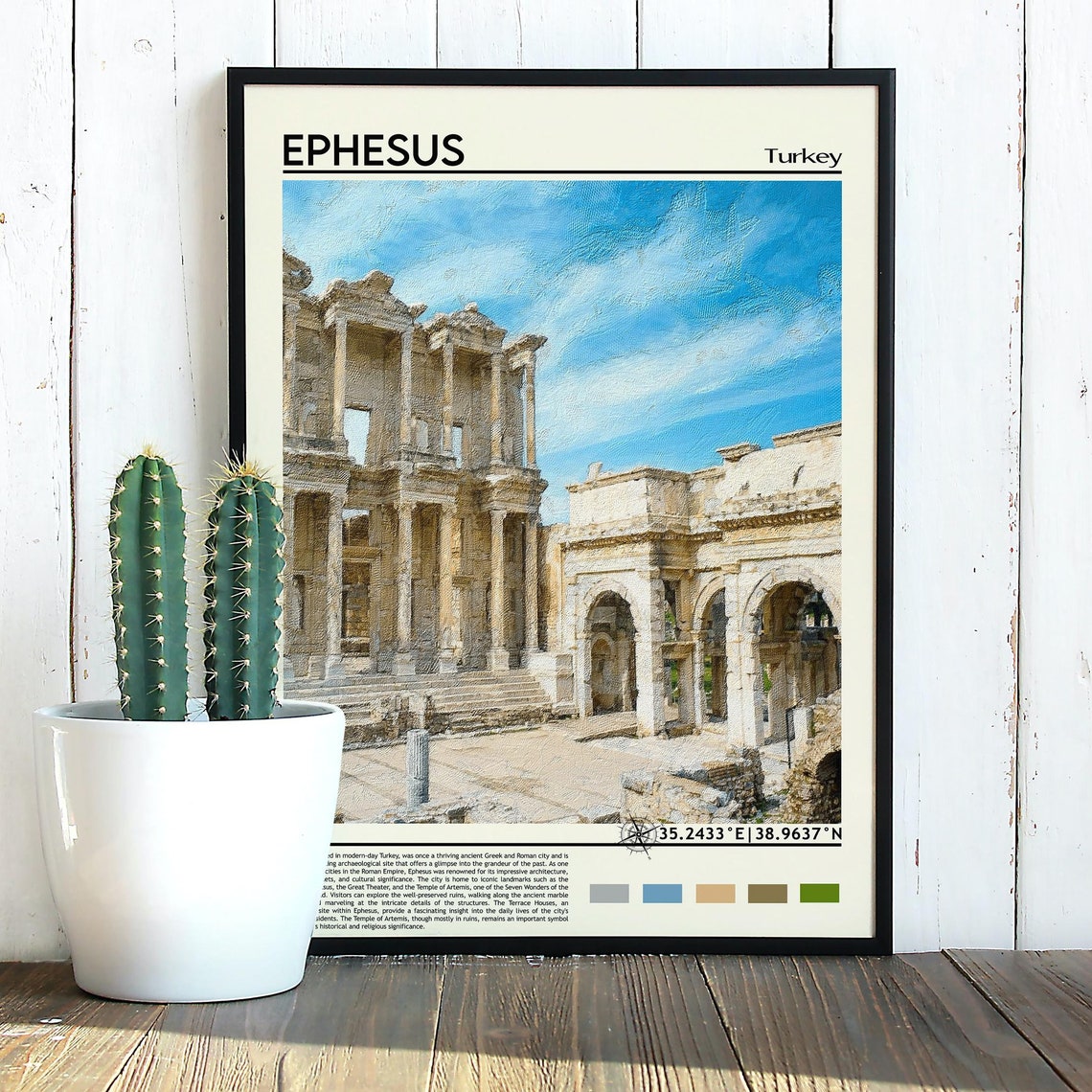 Ephesus Turkey Ancient Library of Celsus Ruins Historic Poster - Image 3