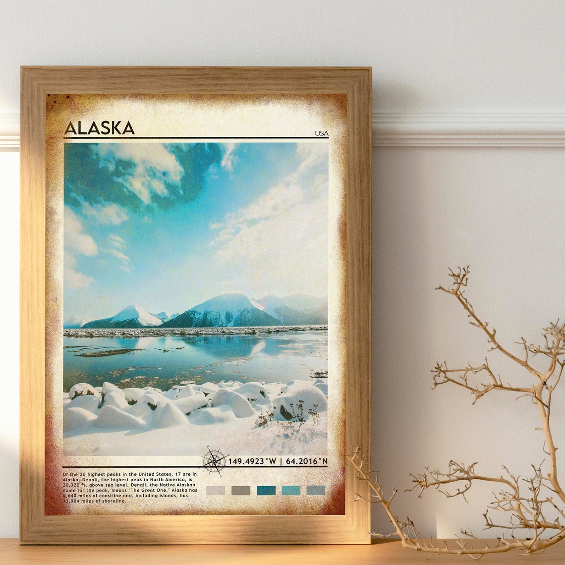 Vintage Poster Alasaka Print Alasaka Wall Art Alasaka Poster Alasaka Photo Alasaka Poster Print United States Poster Print - Image 4
