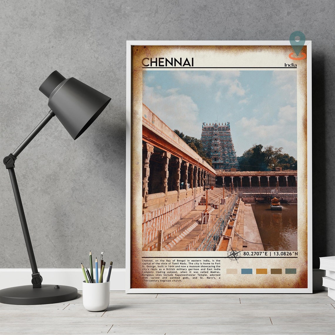 Chennai Print Chennai Art Chennai Poster Chennai Photo Chennai City Chennai Painting Chennai Poster Chennai Artwork India Poster - Image 4